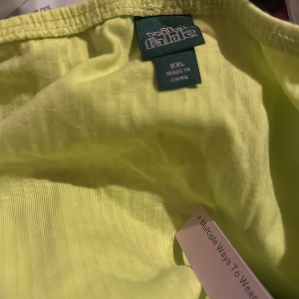 Women’s Lace Up Front Versatile tiny halter top Wild fable lime green Large NWT - Picture 7 of 8
